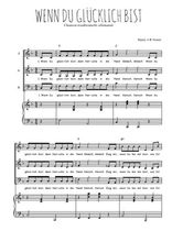 Téléchargez l'arrangement de la partition de Wenn du glücklich bist en PDF pour trois voix mixtes et piano