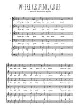 Téléchargez l'arrangement de la partition de Where griping grief en PDF pour 4 voix mixtes et piano