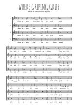 Téléchargez l'arrangement de la partition de Where griping grief en PDF à quatre voix SATB