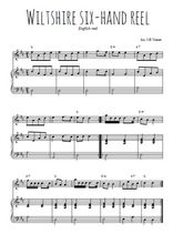 Téléchargez l'arrangement de la partition de angleterre-wiltshire-six-hands-reel en PDF pour Mélodie et piano