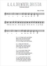 Téléchargez l'arrangement de la partition de Traditionnel-A-A-A-der-winter-der-ist-da en PDF à deux voix