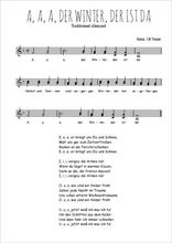 Téléchargez l'arrangement de la partition de A, A, A, der winter der ist da en PDF à deux voix