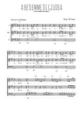 Téléchargez l'arrangement de la partition de A Betlemme di Giudea en PDF à trois voix