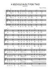 Téléchargez l'arrangement de la partition de A bicycle built for two en PDF à quatre voix SATB