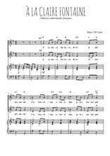 Téléchargez la partition de A la Claire Fontaine en PDF pour 2 voix égales et piano