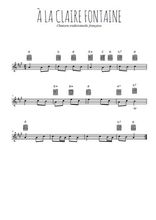 Téléchargez l'arrangement de la partition en Sib de la musique A la Claire Fontaine en PDF