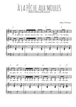 Téléchargez l'arrangement de la partition de A la pêche aux moules en PDF pour deux voix égales et piano
