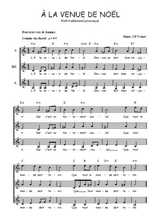 Téléchargez l'arrangement de la partition de Traditionnel-A-la-venue-de-Noel en PDF pour trois voix de femmes