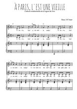 Téléchargez l'arrangement de la partition de A Paris, l'est une vieille en PDF pour deux voix égales et piano