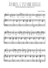 Téléchargez la partition de A Paris, l'est une vieille en PDF pour Chant et piano