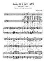 Téléchargez l'arrangement de la partition de Aamulla varhain en PDF pour deux voix égales et piano