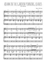Téléchargez l'arrangement de la partition de Adam in the Garden Pinning Leaves en PDF pour deux voix égales et piano