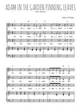 Téléchargez l'arrangement de la partition de Adam in the Garden Pinning Leaves en PDF pour trois voix mixtes et piano