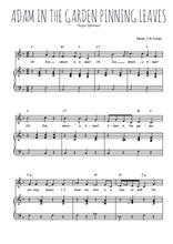Téléchargez l'arrangement de la partition de Traditionnel-Adam-in-the-Garden-Pinning-Leaves en PDF pour Chant et piano