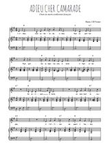 Téléchargez la partition de Adieu cher camarade en PDF pour Chant et piano