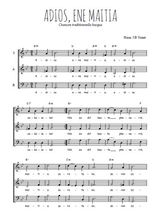 Téléchargez l'arrangement de la partition de Traditionnel-Adios-ene-Maitia en PDF à trois voix