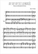 Téléchargez l'arrangement de la partition de Ah! ah! ah! dit la mariée en PDF pour 4 voix mixtes et piano