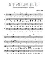 Téléchargez l'arrangement de la partition de Ah dis-moi donc bergère en PDF à quatre voix SATB