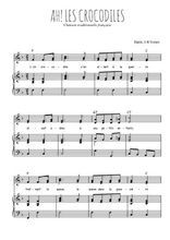 Téléchargez l'arrangement de la partition de Ah! Les crocodiles en PDF pour deux voix égales et piano