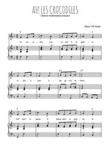 Téléchargez l'arrangement de la partition de comptine-ah-les-crocodiles en PDF pour Chant et piano