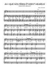 Téléchargez l'arrangement de la partition de Traditionnel-Ah-!-Que-nos-peres-etaient-heureux-! en PDF pour Chant et piano