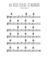 Téléchargez la partition en Sib de la musique comptine-ah-vous-dirai-je-maman en PDF
