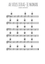 Téléchargez la partition pour saxophone en Mib de la musique comptine-ah-vous-dirai-je-maman en PDF