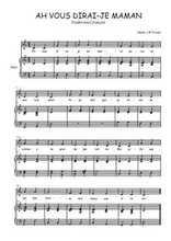 Téléchargez l'arrangement de la partition de comptine-ah-vous-dirai-je-maman en PDF pour Chant et piano