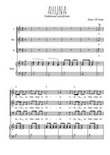 Téléchargez la partition de Ahuna en PDF pour 3 voix TTB et piano