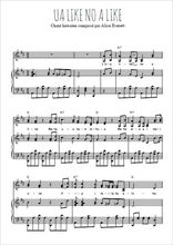 Téléchargez l'arrangement de la partition de Ua like no a like en PDF pour deux voix égales et piano