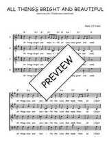 Téléchargez l'arrangement de la partition de All things bright and beautiful en PDF à quatre voix SATB