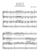 Téléchargez l'arrangement de la partition de Alouette en PDF pour deux voix égales et piano