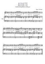 Téléchargez l'arrangement de la partition de comptine-alouette en PDF pour Chant et piano