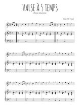 Téléchargez la partition de Valse à 5 temps en PDF pour Mélodie et piano