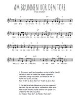 Téléchargez l'arrangement de la partition de Franz-Schubert-Am-brunnen-vor-dem-Tore en PDF à deux voix