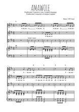 Téléchargez l'arrangement de la partition de Amawole en PDF pour deux voix égales et piano