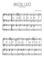 Téléchargez la partition de Amazing grace en PDF pour 2 voix égales et piano