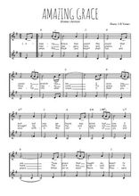 Téléchargez l'arrangement de la partition de hymne-chretien-amazing-grace en PDF à deux voix