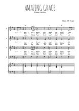 Téléchargez la partition de Amazing grace en PDF pour 4 voix SATB et piano