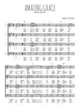 Téléchargez l'arrangement de la partition de Amazing grace en PDF à quatre voix SATB