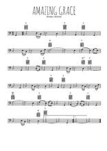 Téléchargez la partition de hymne-chretien-amazing-grace en clef de fa