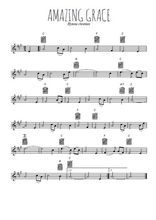 Téléchargez la partition pour saxophone en Mib de la musique hymne-chretien-amazing-grace en PDF