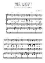 Téléchargez la partition de Amis, buvons ! en PDF pour 3 voix SAB et piano