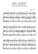 Téléchargez l'arrangement de la partition de chanson-a-boire-amis-buvons en PDF pour Chant et piano