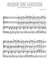Téléchargez l'arrangement de la partition de Arlequin tient sa boutique en PDF pour deux voix égales et piano