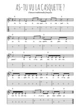 Téléchargez la tablature de la musique Traditionnel-As-tu-vu-la-casquette en PDF