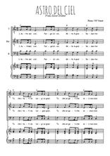 Téléchargez l'arrangement de la partition de Astro del Ciel en PDF pour trois voix d'hommes et piano