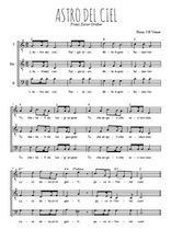 Téléchargez l'arrangement de la partition de Traditionnel-Astro-del-Ciel en PDF pour trois voix d'hommes