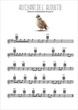 Téléchargez l'arrangement de la partition pour sax en Mib de la musique Au chant de l'alouette en PDF