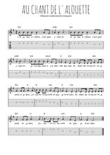 Téléchargez la tablature de la musique au-chant-de-l-alouette en PDF